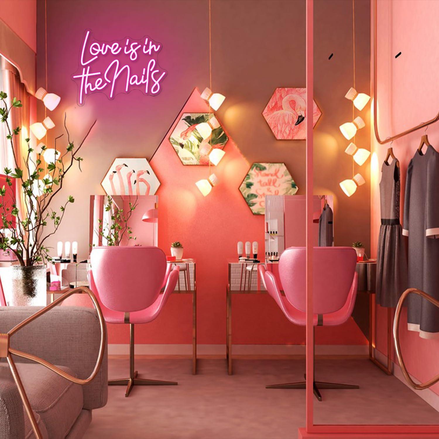 Love Is In The Nails Neon Sign - Beauty No Makeup 评论和价格