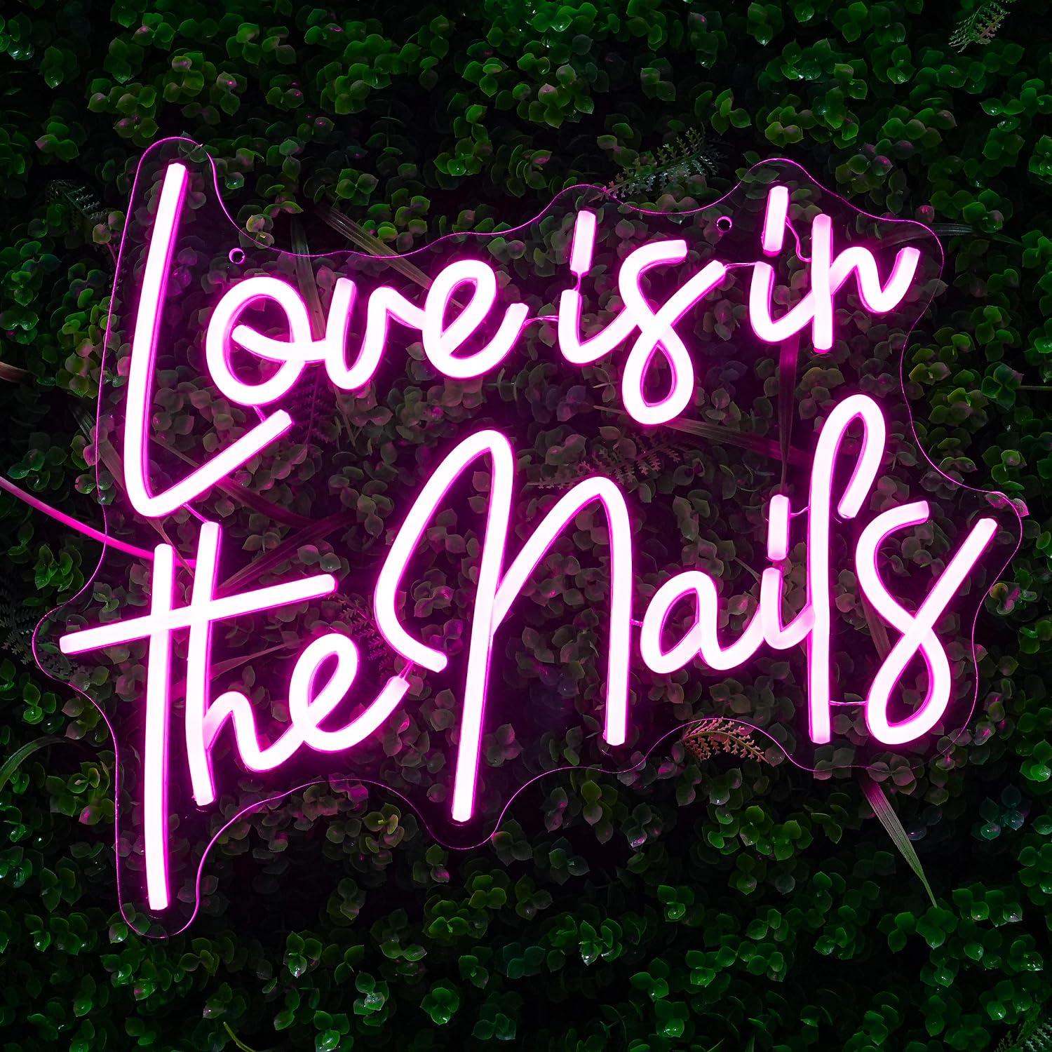 Love Is In The Nails Neon Sign - Beauty No Makeup 评论和价格