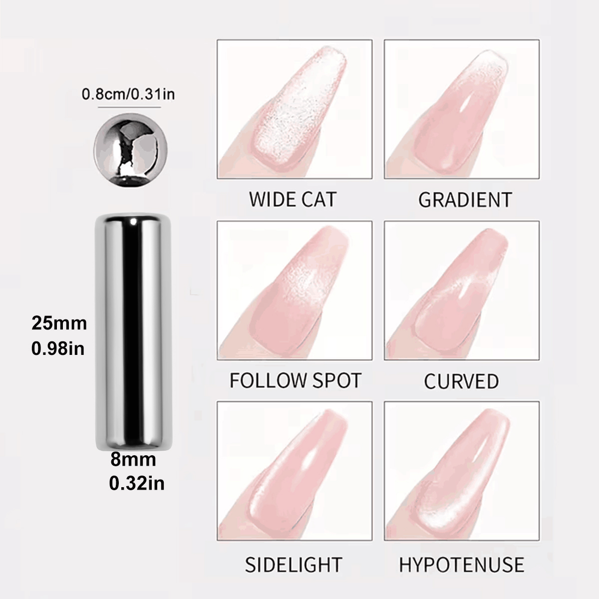 2pcs Magnet Steel Ball Nail Ar - Contour Palette Stick 评论和价格
