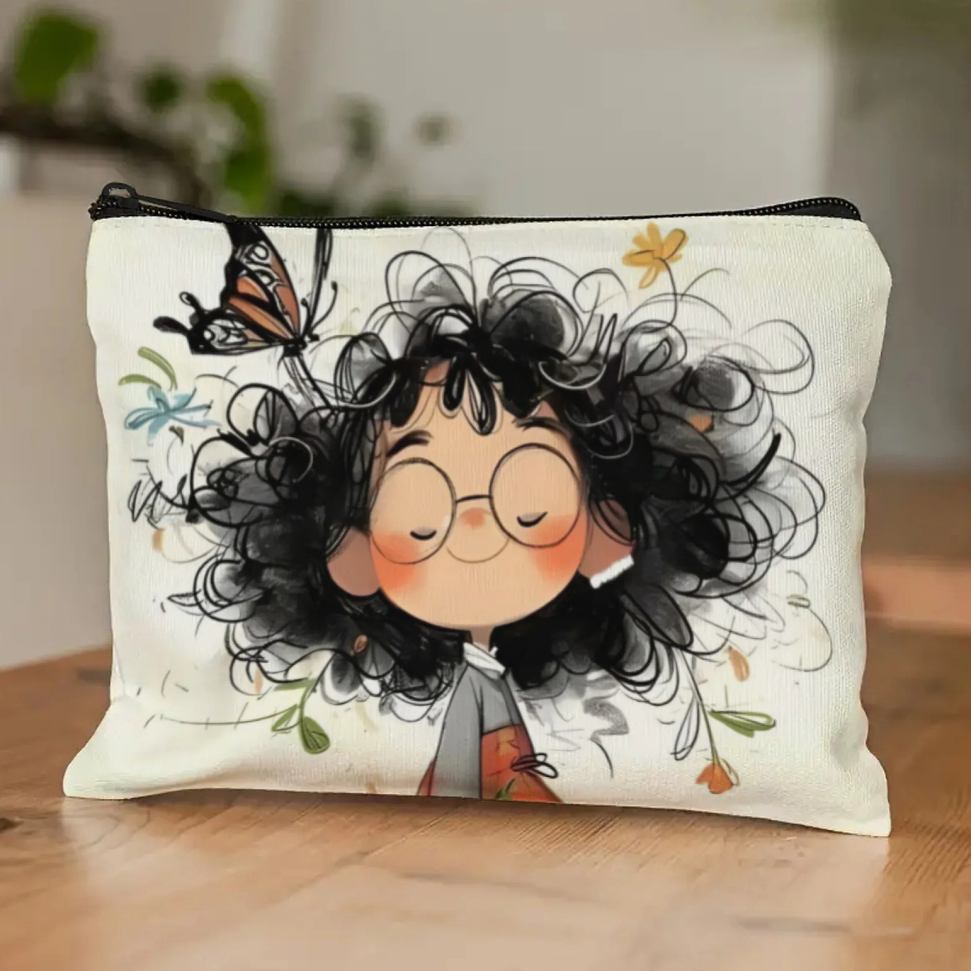 Cartoon Girl Makeup Bag Zipper - Beauty Makeup Women 评论和价格